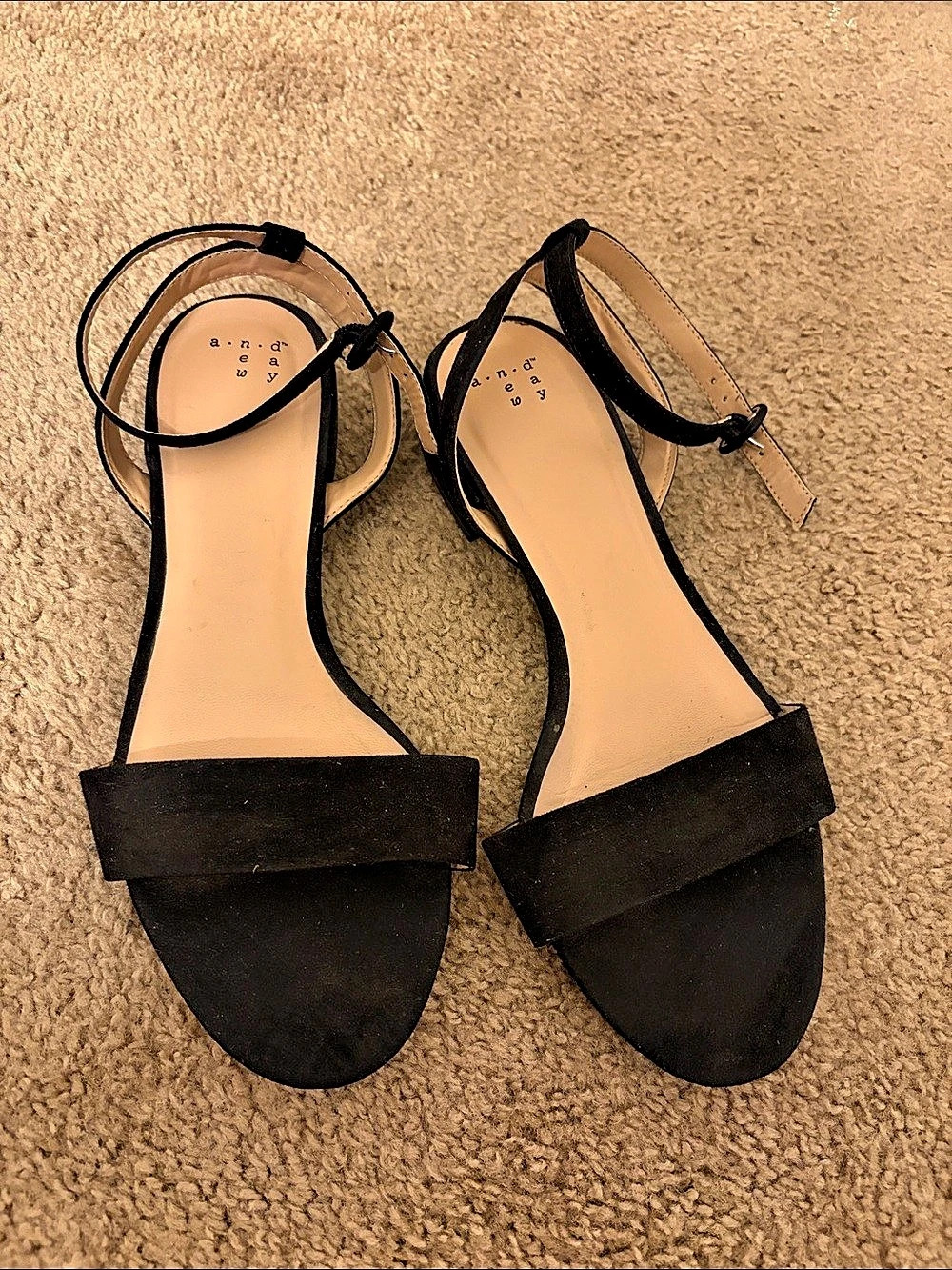 a new day Strappy Black Sandals Size 7 1/2